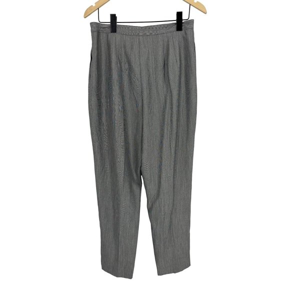 Le Suit pant suit 14 black white button front lined shoulders pads straight leg - Picture 7 of 14